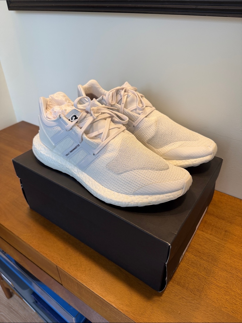 Y-3 Pure Boost Off-White Knit Runner Sneakers